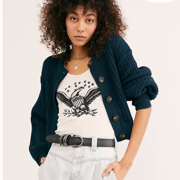 Free People Sweaters - Free People All Yours Cardi in Blue